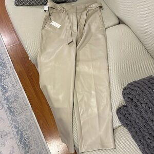Aritzia Leather Straight Pant w/ belt tie